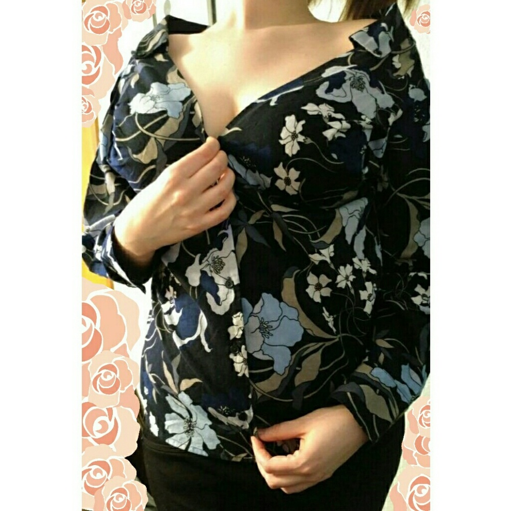 Tasteful off the Shoulder Button-Up